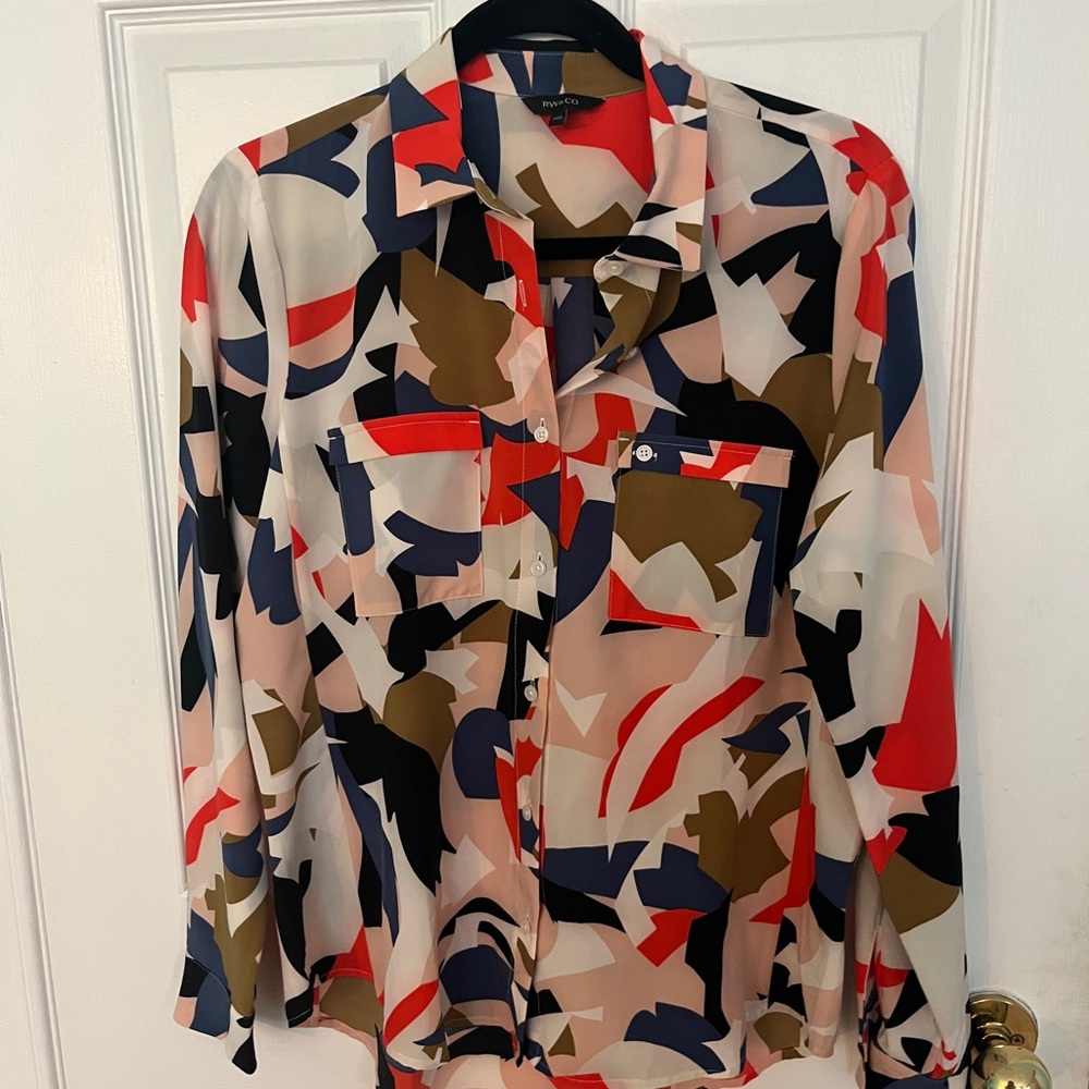 RW&CO. Multicolor Abstract Blouse